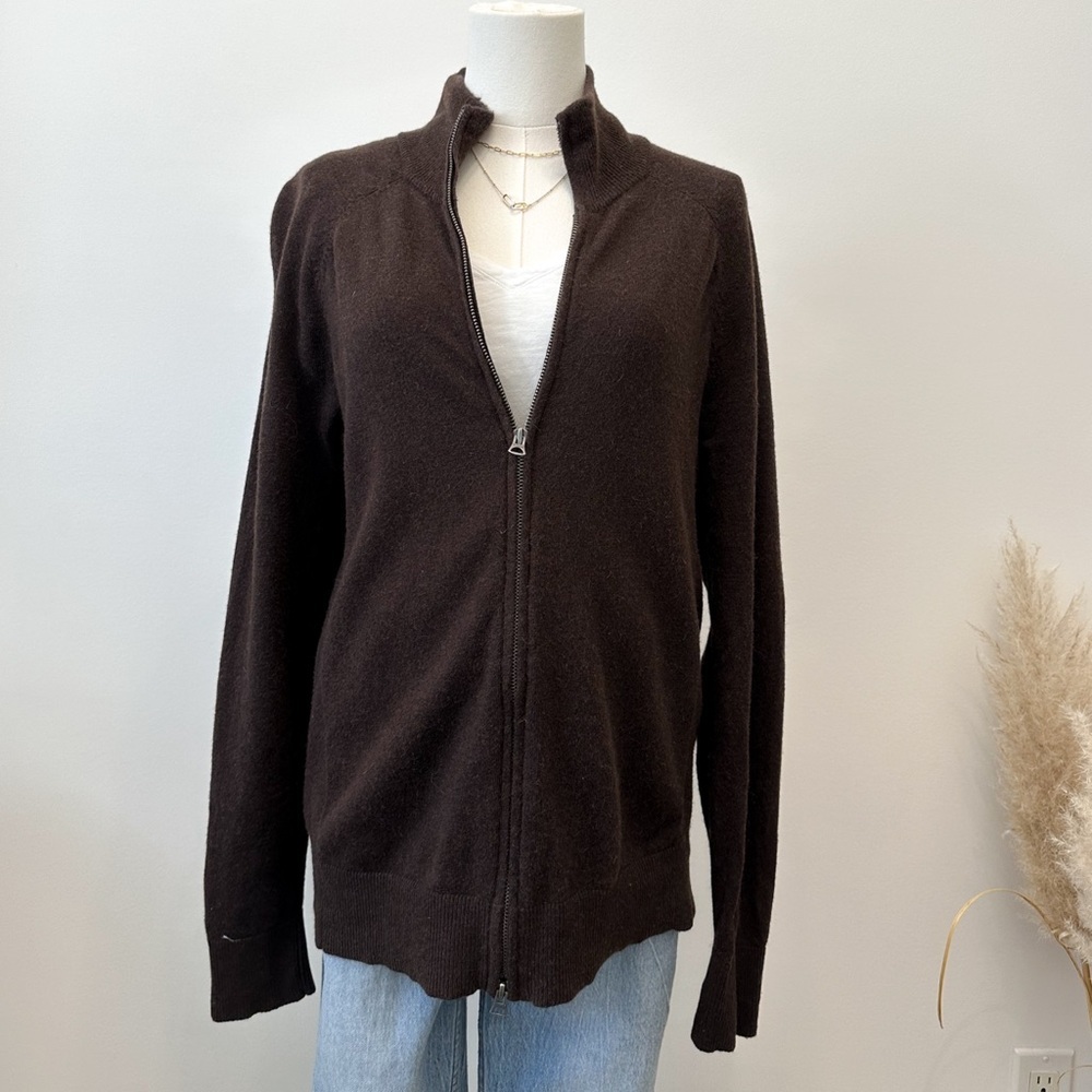 Brown Zip-Up Cardigan - Picture 3 of 8